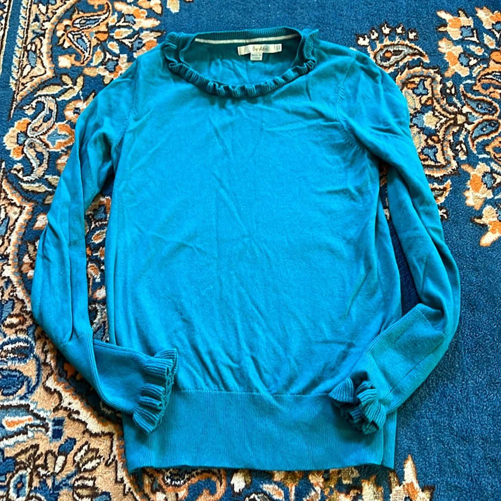 EUC Boden Ruffle Sleeve/Neck Sweater in US Sz 2
